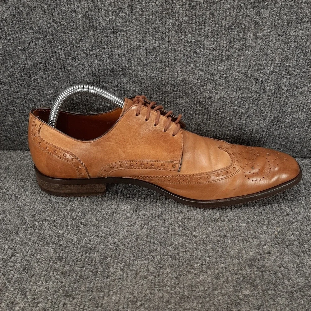 Massimo Matteo Cuoio Wingtip Leather Dress Shoes Men's Size 9M Made in Italy